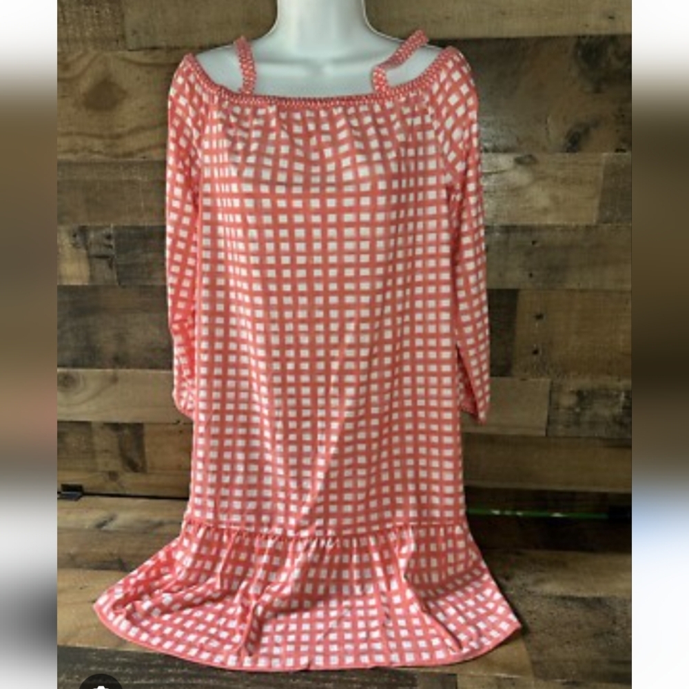 Cabana Life Nantucket Tunic Dress Long Sleeve Pullover Stretch UPF 50+ - Picture 1 of 8